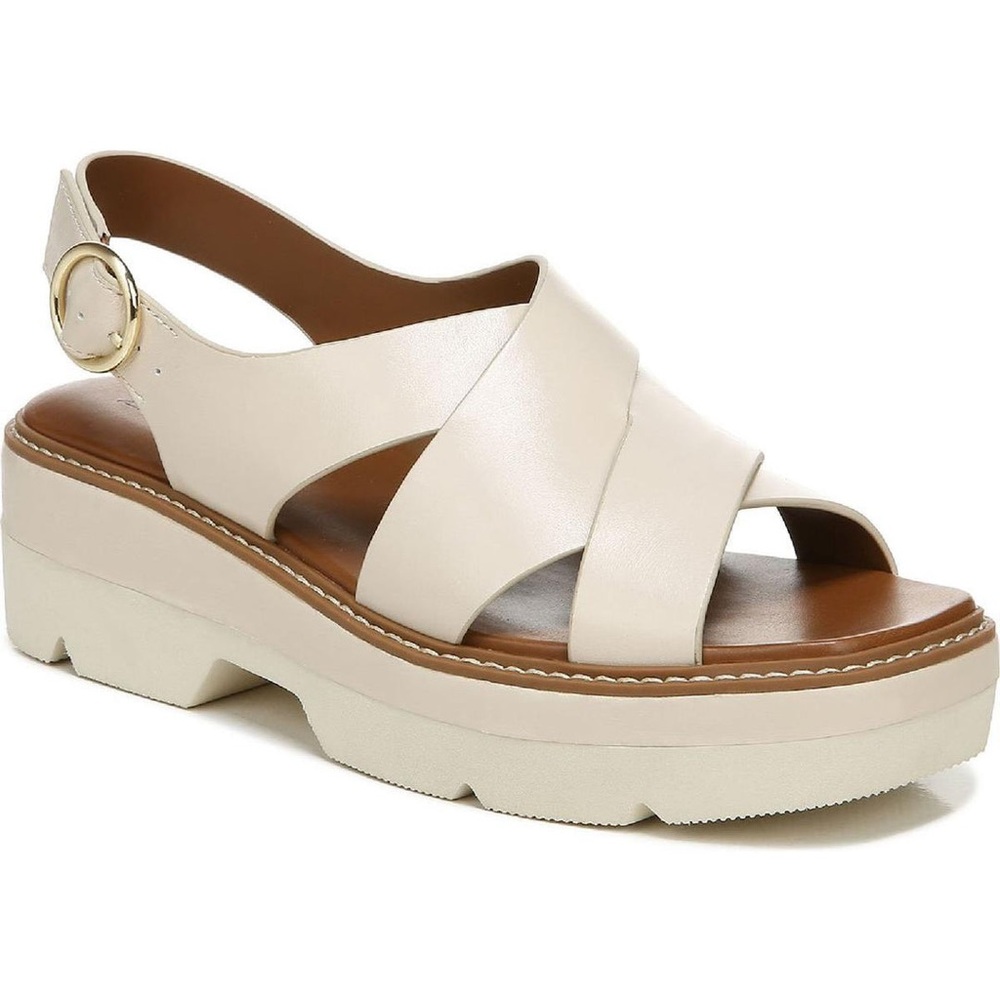 Naturalizer Cream White Halifax Leather Sandals Size 10
